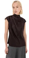 Veronica Beard Leilany Top Dark Chocolate In Dark Chocolate