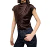 Veronica Beard Leilany High Neck Draped Top In Multi