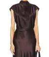 Veronica Beard Leilany High Neck Draped Top In Neutral