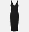 Veronica Beard Lele Plunge Neck Midi Dress In Black