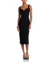Veronica Beard Lele Plunge Neck Midi Dress In Black