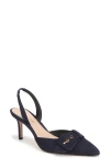 Veronica Beard Lenora Leather Slingback Pump In Blue