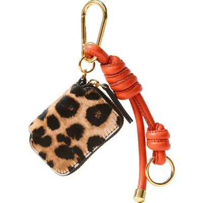 Veronica Beard Leopard Zip Pouch Bag Charm