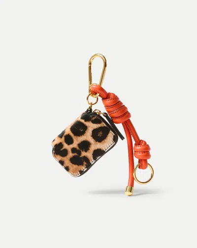 Veronica Beard Leopard Zip Pouch Bag Charm