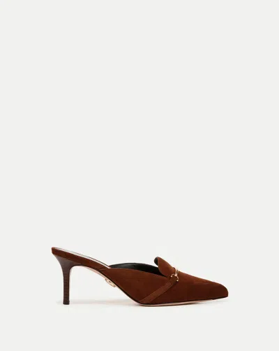 Veronica Beard Leslie Suede Mule In Cedar