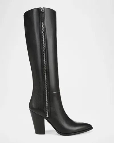 Veronica Beard Levanne 90mm Leather Boots In Black Leat
