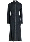 Veronica Beard Lex Polka Dot Stretch-silk Midi Shirt Dress In Blue