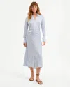 Veronica Beard Lex Silk Midi Shirtdress In Gray