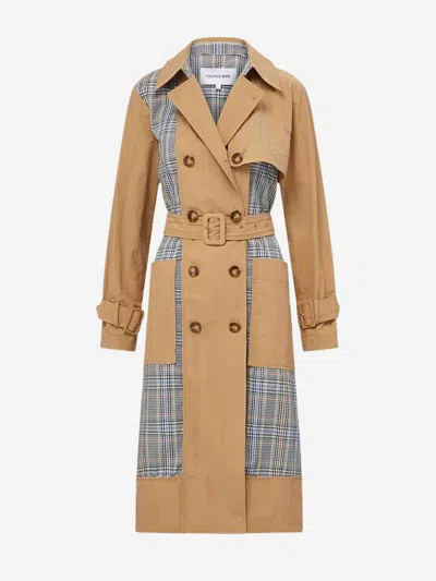 Veronica Beard Liam Patchwork Trench Coat In Brown