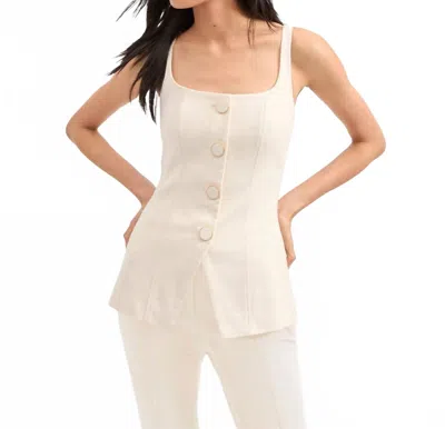 Veronica Beard Liana Button-up Vest In Ecru
