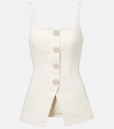 Veronica Beard Liana Cotton Top In White