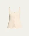 Veronica Beard Liana Stretch Cotton Tunic Top In Ecru