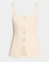 Veronica Beard Liana Stretch Cotton Tunic Top In Ecru