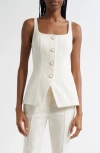 Veronica Beard Liana Stretch Cotton Tunic Top In Ecru