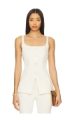 Veronica Beard Liana Fitted Sleeveless Top In Cream