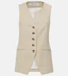 Veronica Beard Liff Linen-blend Vest In Beige