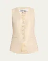Veronica Beard Liff Linen Vest In Gold