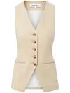 Veronica Beard Liff Linen-blend Vest In Neutrals