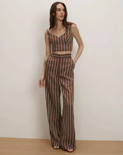 Veronica Beard Lightweight Carraway Pant In Dark Mocha In Brown