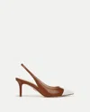 Veronica Beard Liliana Slingback Pointed Toe Pump In Caramel/coconut