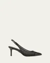 Veronica Beard Liliana Slingback Pointed Toe Pump In Black Mesh/black Leather