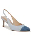 Veronica Beard Liliana Womens Two Tone Denim Slingback Heels In Multi