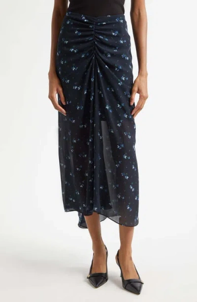 Veronica Beard Limani Ruched Midi Skirt In Multi