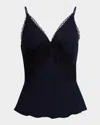 Veronica Beard Lindsey Lace-trim Cami In Blue