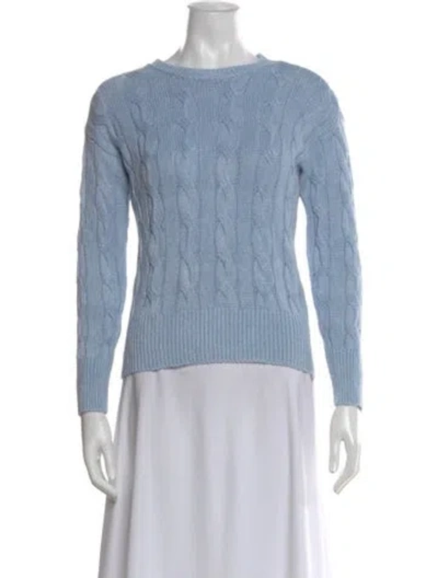 Pre-owned Veronica Beard Linen Bateau Neckline Sweater In Blue