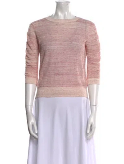 Pre-owned Veronica Beard Linen Bateau Neckline Sweatshirt In Pink