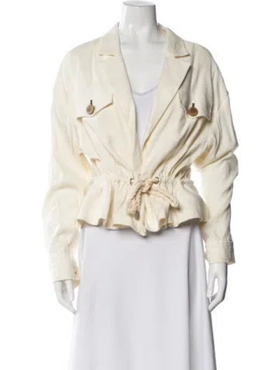 Pre-owned Veronica Beard Linen Biker Jacket In Neutral