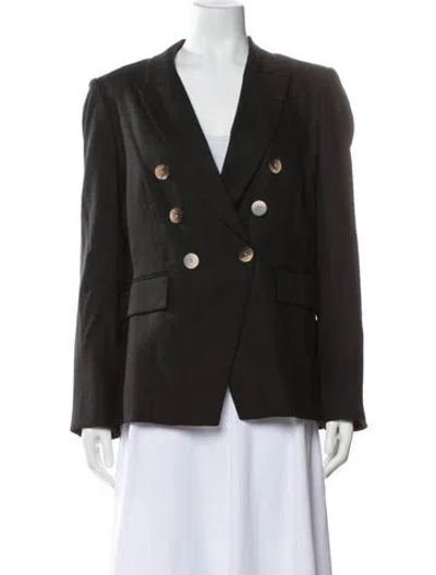 Pre-owned Veronica Beard Linen Blazer In Black