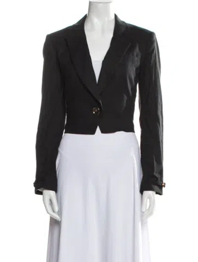 Pre-owned Veronica Beard Linen Blazer In Black