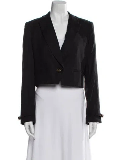 Pre-owned Veronica Beard Linen Blazer In Black