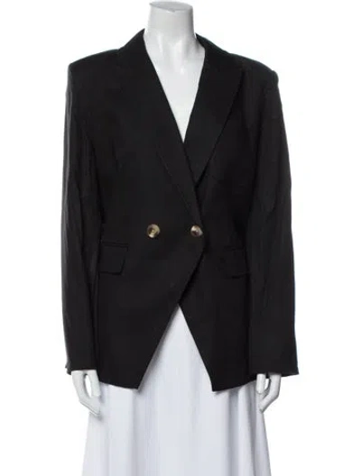 Pre-owned Veronica Beard Linen Blazer In Black