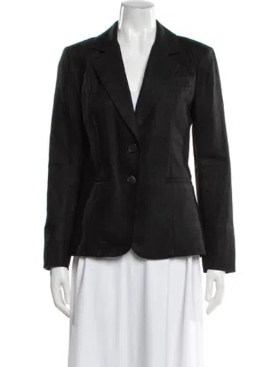 Pre-owned Veronica Beard Linen Blazer In Black