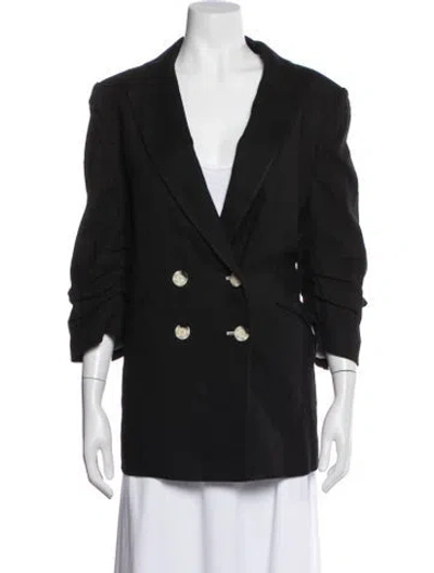 Pre-owned Veronica Beard Linen Blazer In Black