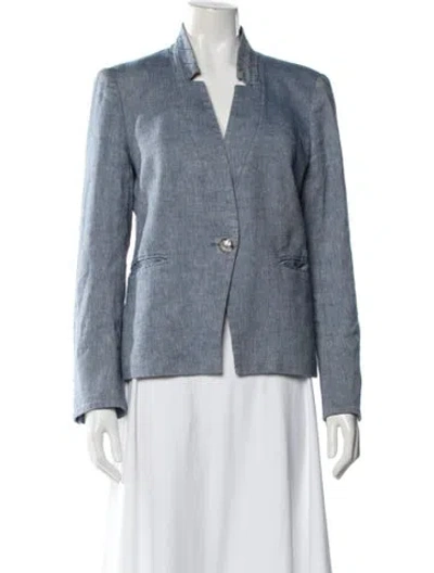 Pre-owned Veronica Beard Linen Blazer In Black