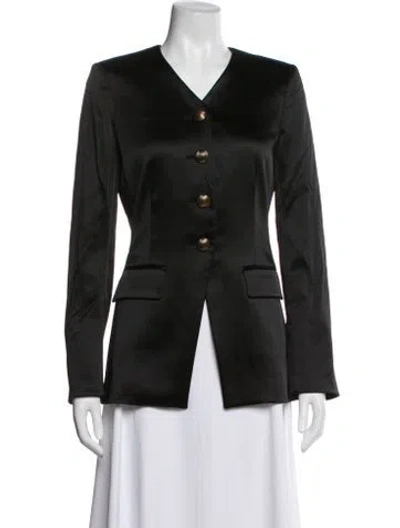 Pre-owned Veronica Beard Linen Blazer In Black