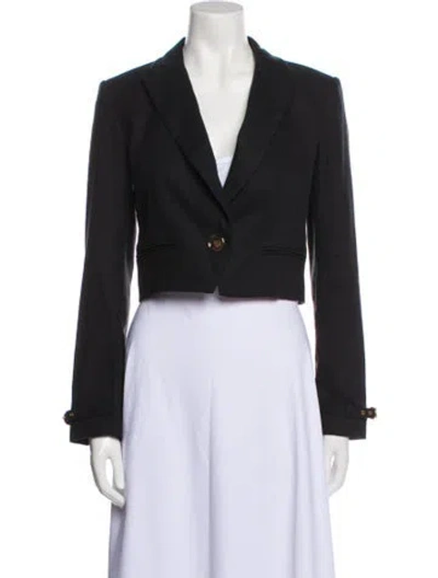 Pre-owned Veronica Beard Linen Blazer In Black
