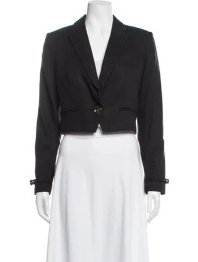 Pre-owned Veronica Beard Linen Blazer In Black
