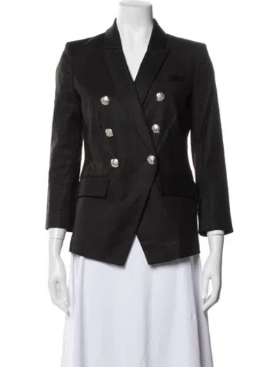 Pre-owned Veronica Beard Linen Blazer In Black