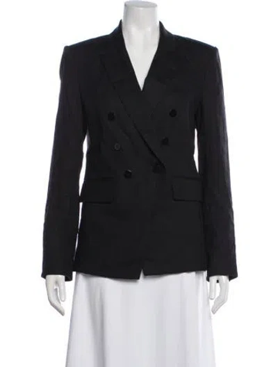 Pre-owned Veronica Beard Linen Blazer In Black
