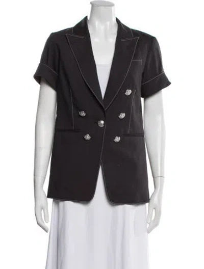 Pre-owned Veronica Beard Linen Blazer In Black