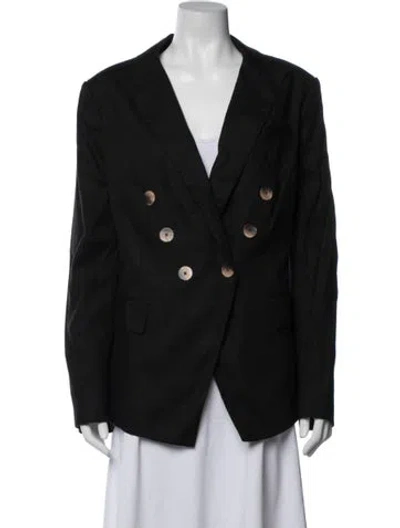 Pre-owned Veronica Beard Linen Blazer In Black