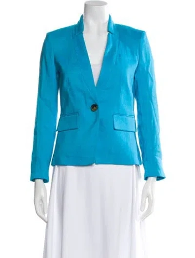 Pre-owned Veronica Beard Linen Blazer In Blue