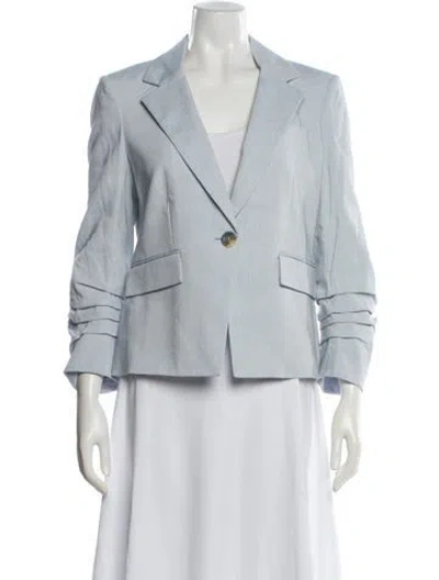 Pre-owned Veronica Beard Linen Blazer In Blue