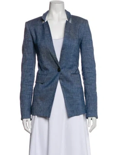 Pre-owned Veronica Beard Linen Blazer In Blue