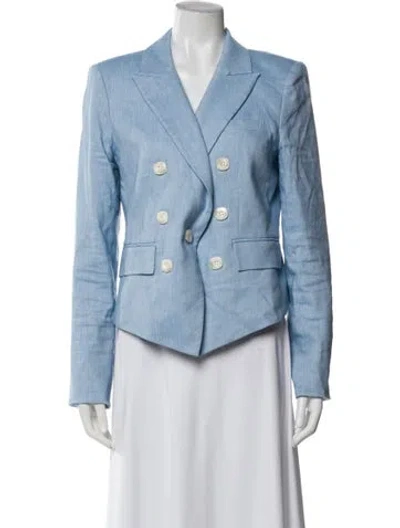 Pre-owned Veronica Beard Linen Blazer In Blue