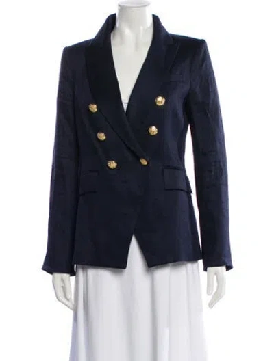 Pre-owned Veronica Beard Linen Blazer In Blue